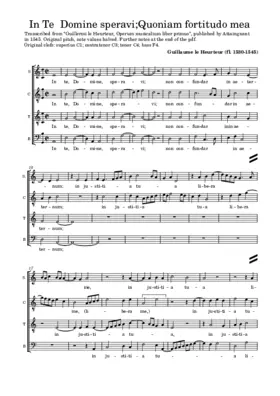 In Te Domine speravi – Quoniam fortitudo mea