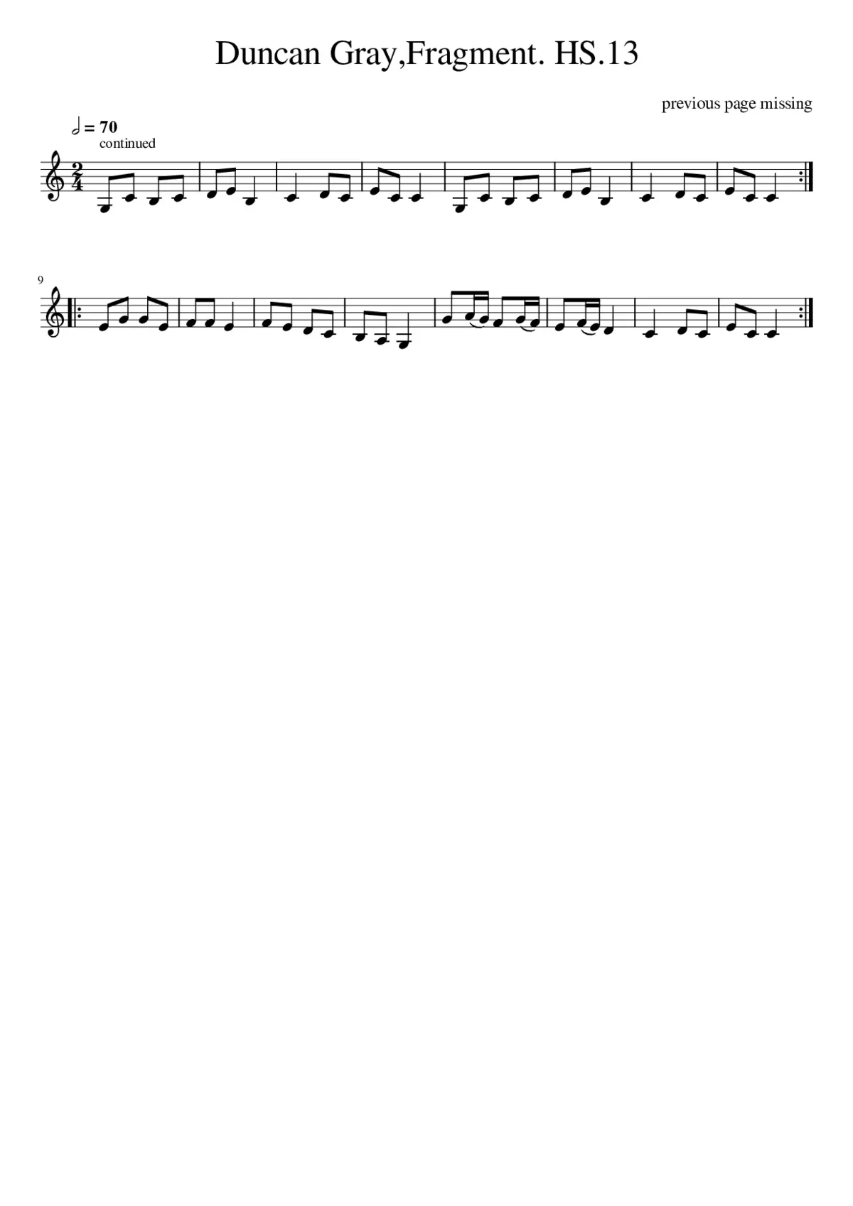 Duncan GrayFragment. HS.13 - Page 1