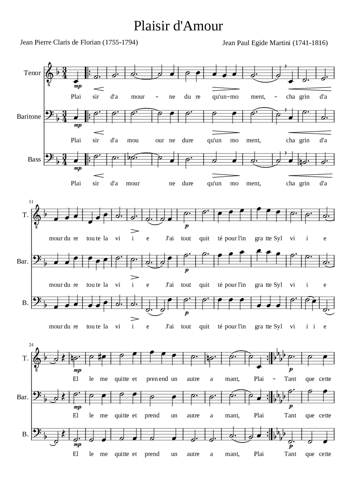 Plaisir d'amour - Page 1