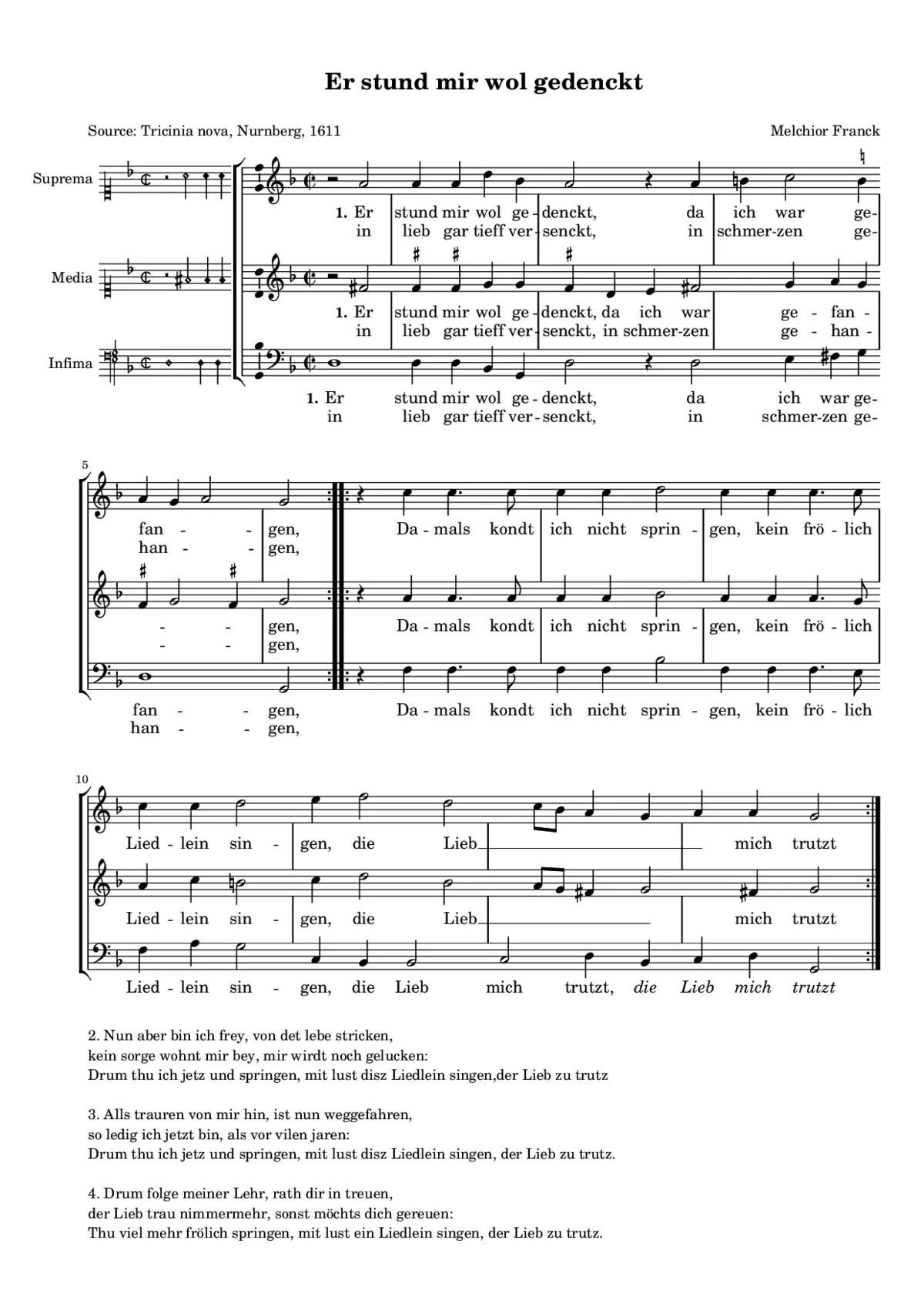 Es stund mir wol gedenckt - Page 1