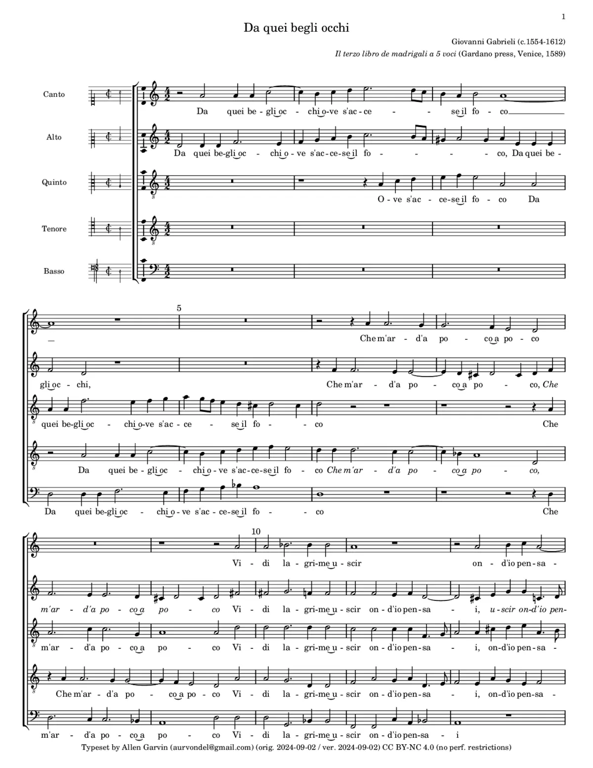 Da quei begl' occhi - Page 1
