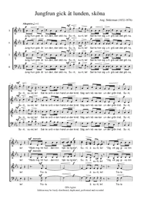 Jungfrun gick åt lunden, sköna