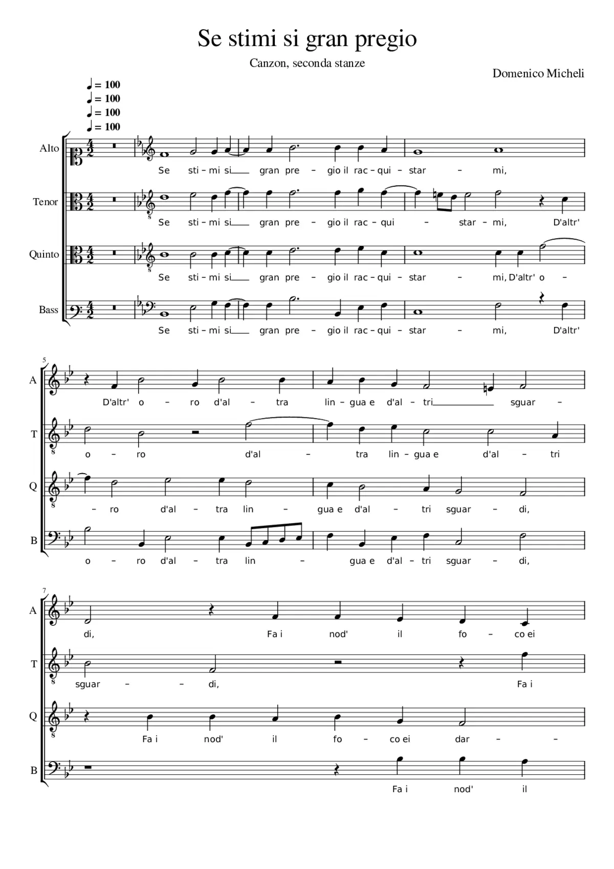 Se stimi si gran pregio - Page 1