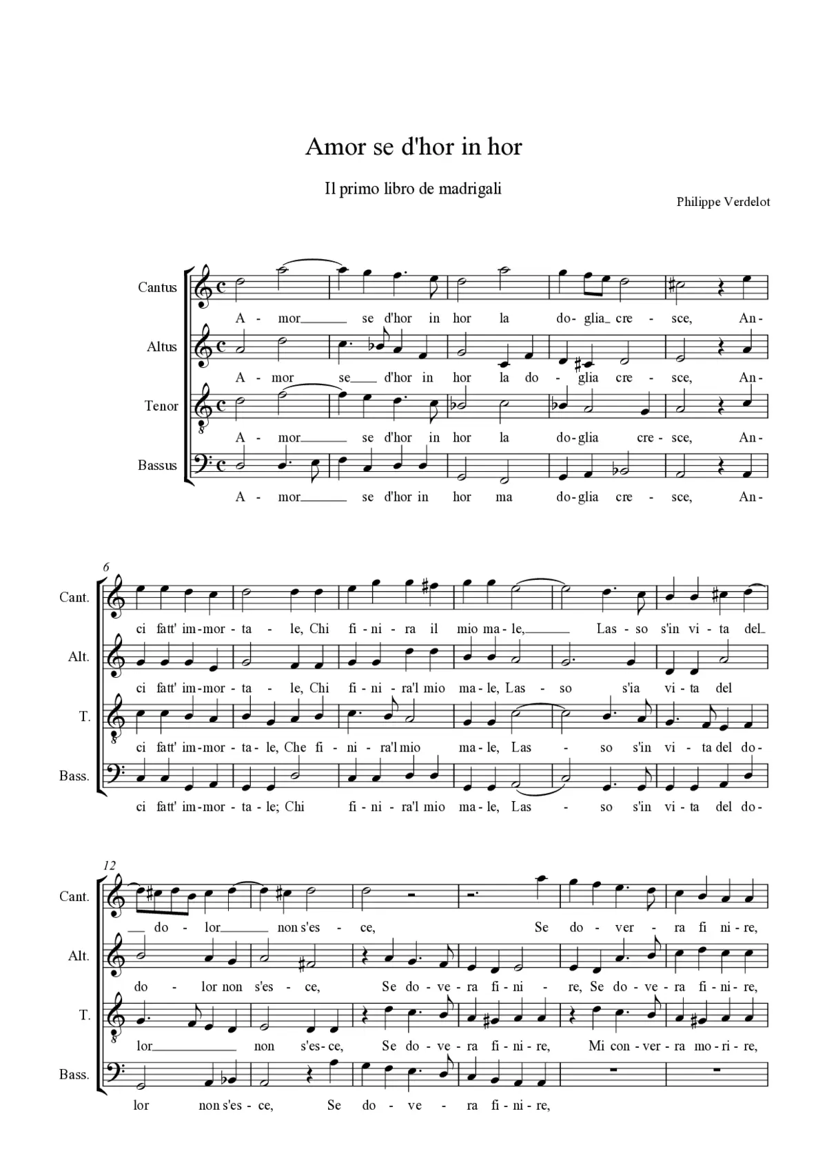 Amor se d'hor in hor - Page 1