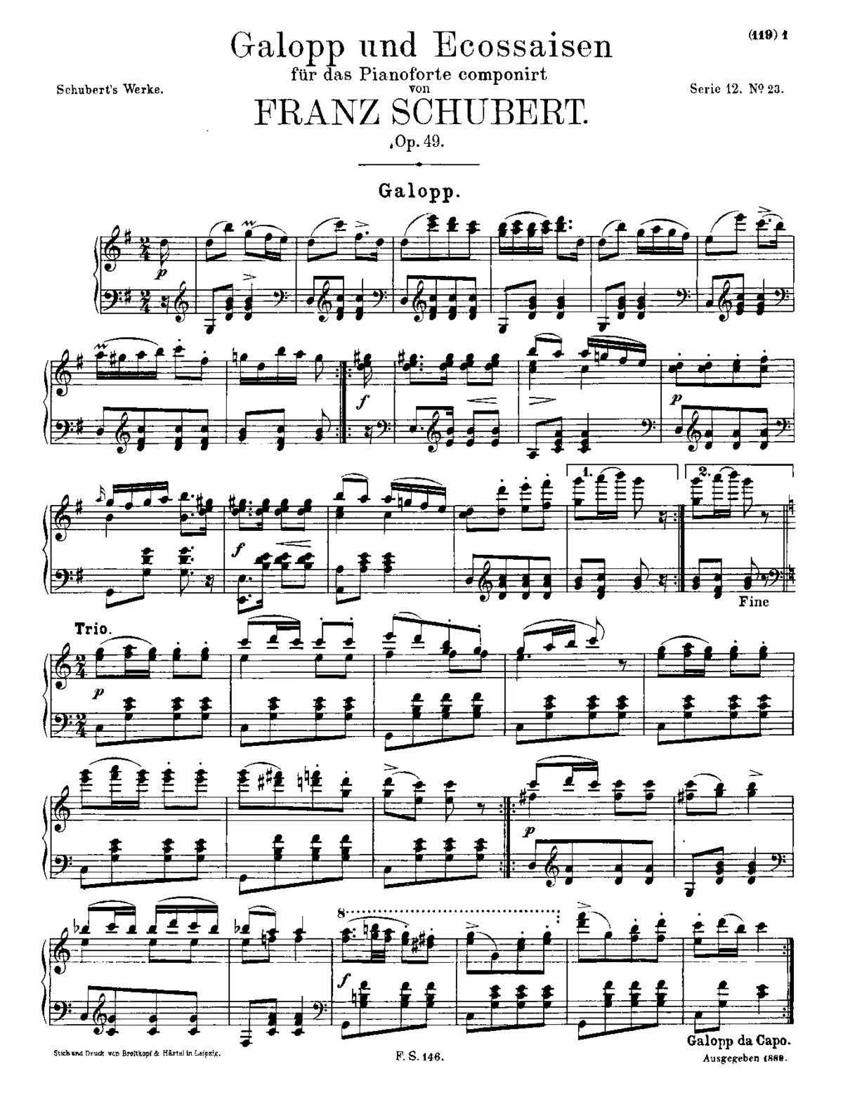 Galop and 8 Ecossaises, D.735 - Page 1