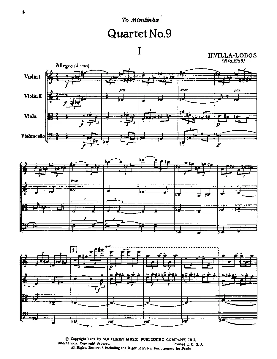 String Quartet No.9 - Page 1