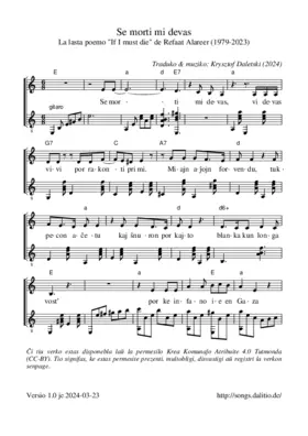 Se morti mi devas (If I must die)