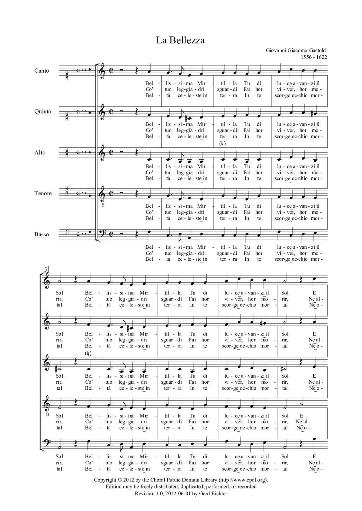 La Bellezza (Belissima Mirtilla) - Page 1