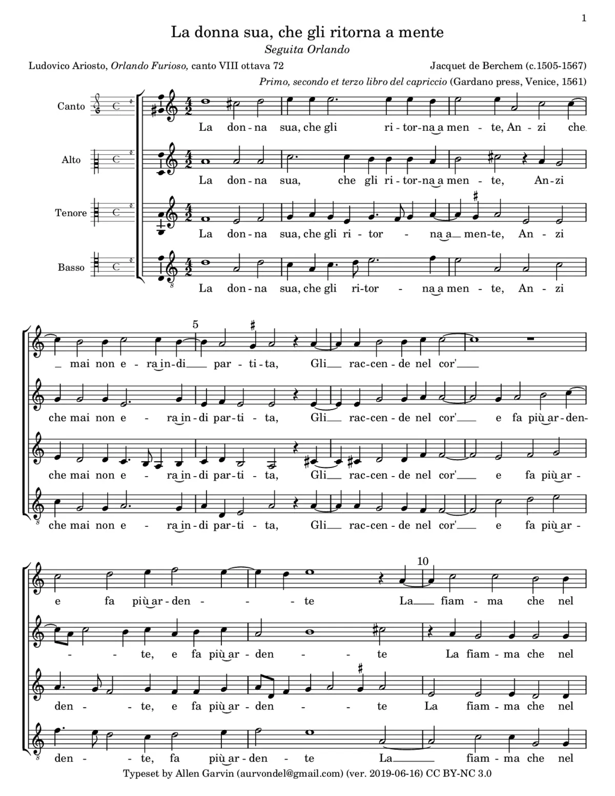 La donna sua, che gli ritorna a mente - Page 1