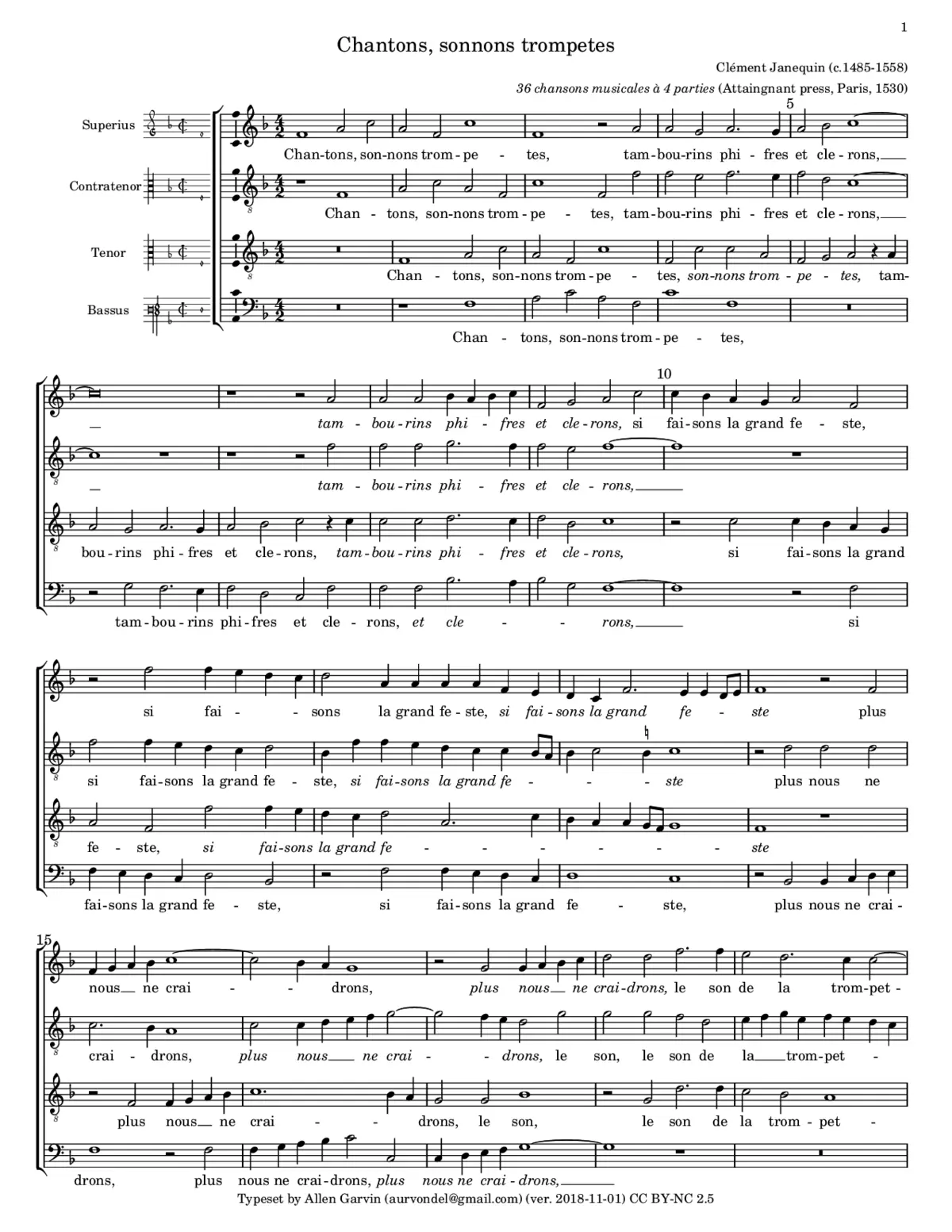Chantons, sonnons trompetes - Page 1