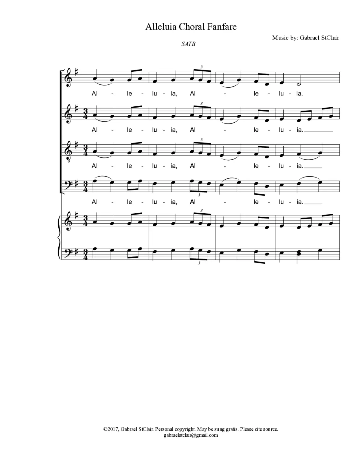 Alleluia Choral Fanfare - Page 1