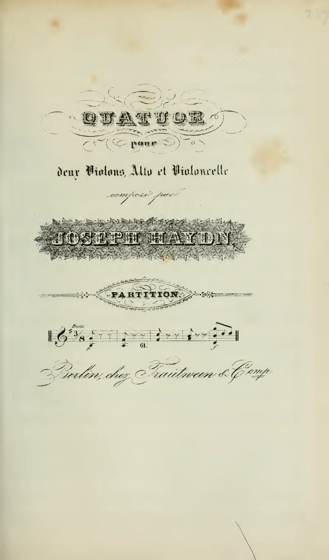 String Quartet in G major - Page 1