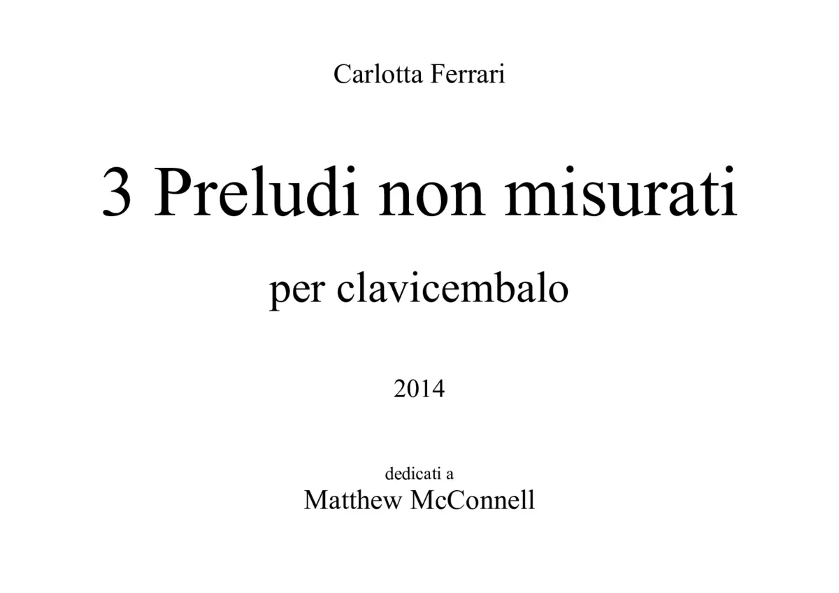 3 Preludi non misurati - Page 1