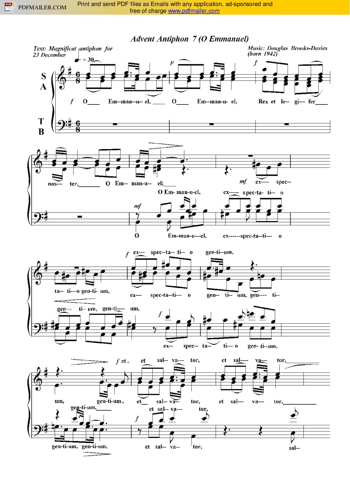 Advent Antiphon 7 (O Emmanuel) - Page 1