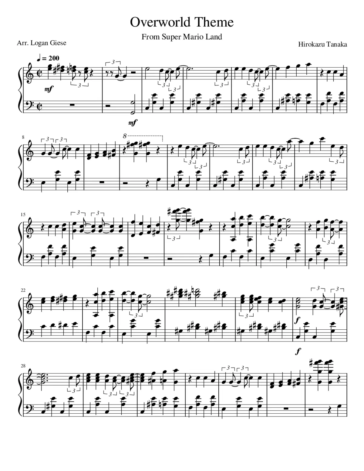 super mario - land overworld theme - Page 1