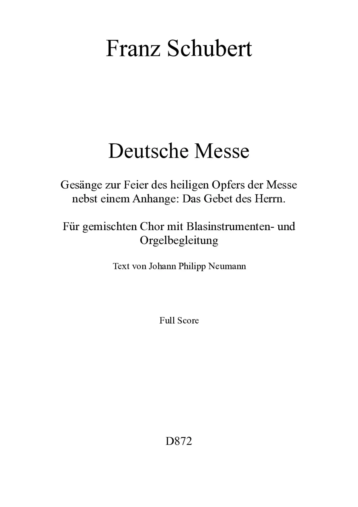 Deutsche Messe, D872 - Page 1