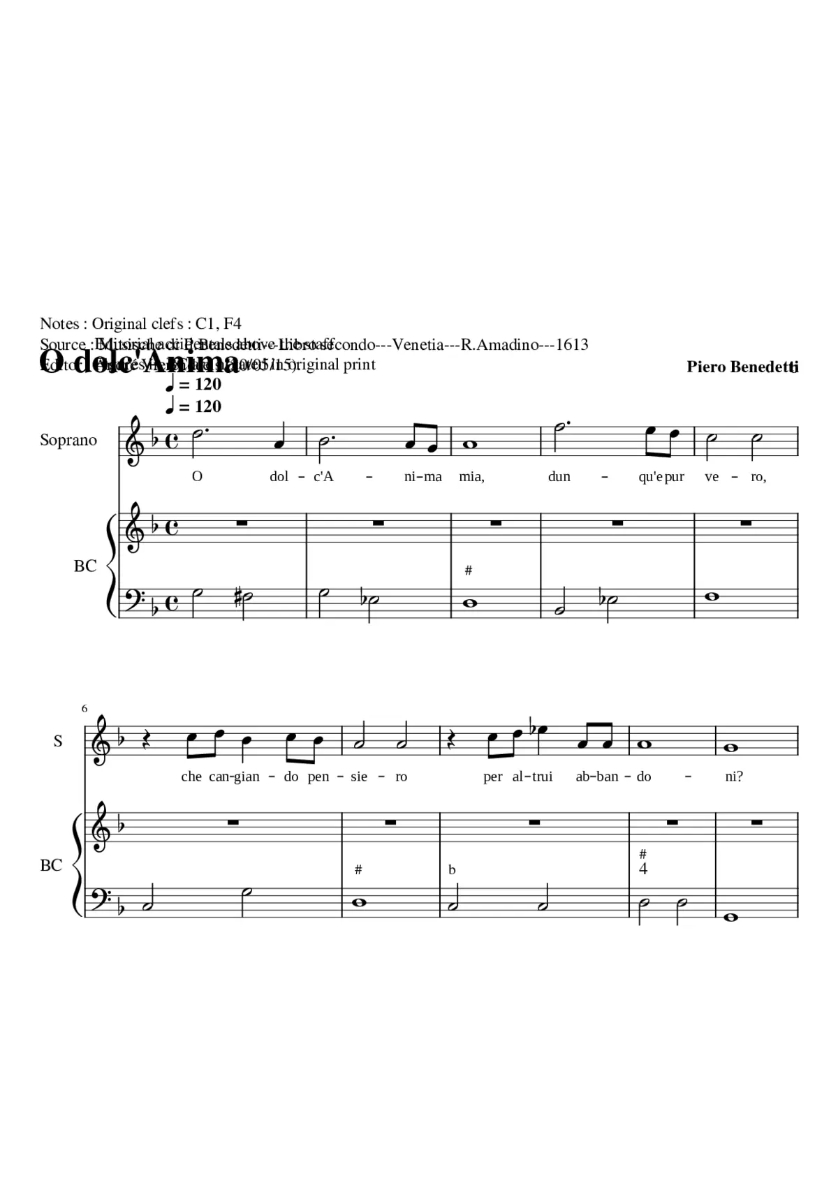 O dolc' Anima mia - Page 1