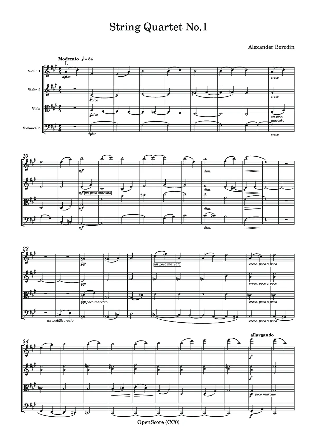 String Quartet No.1 - Page 1