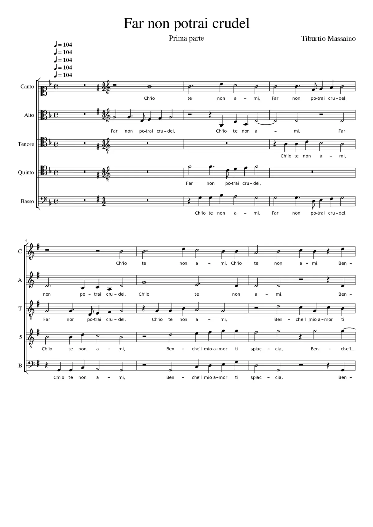 Far non potrai crudel - Page 1