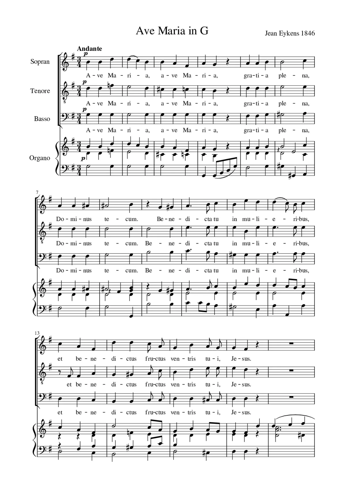 Ave Maria in G - Page 1