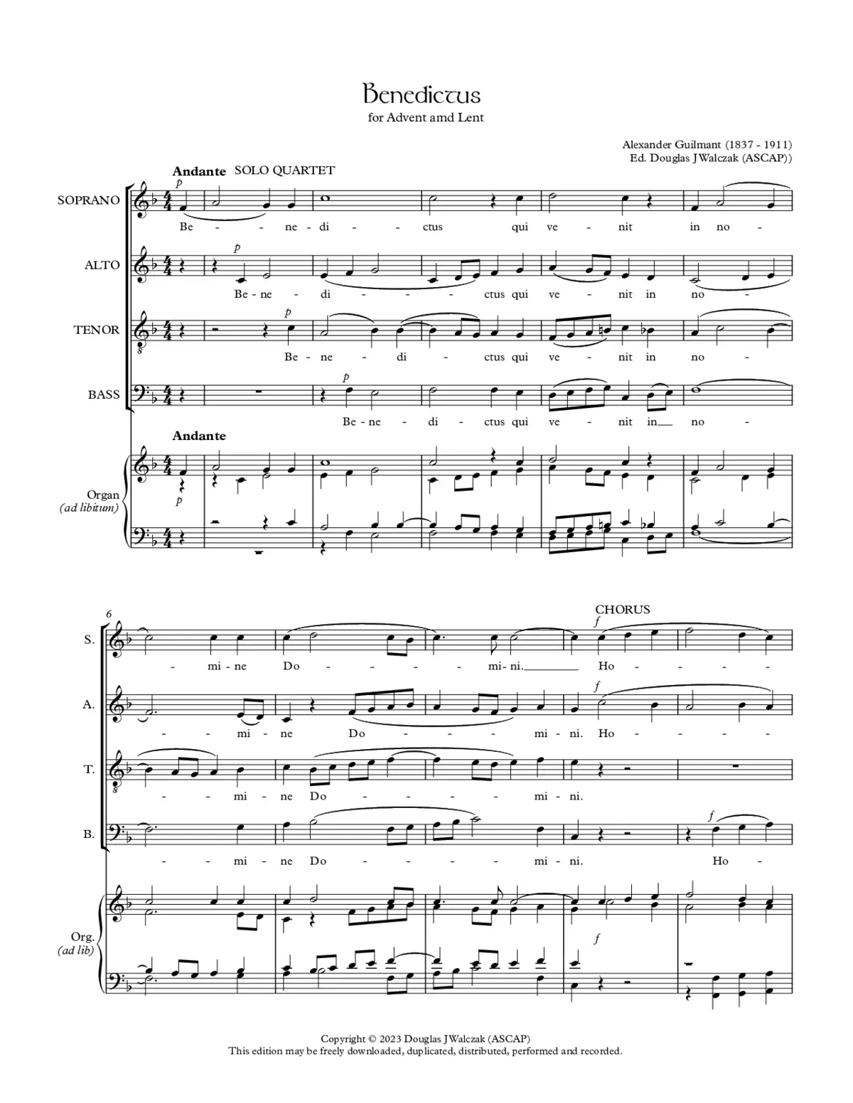 Benedictus for Advent and Lent - Page 1