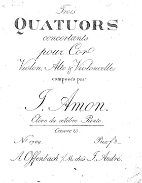 3 Quartets for Horn and Strings, Op.20