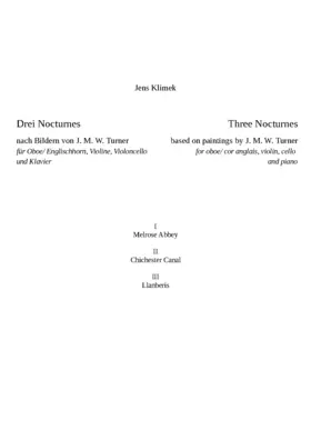 Three Nocturnes based on paintings by J. M. W. Turner