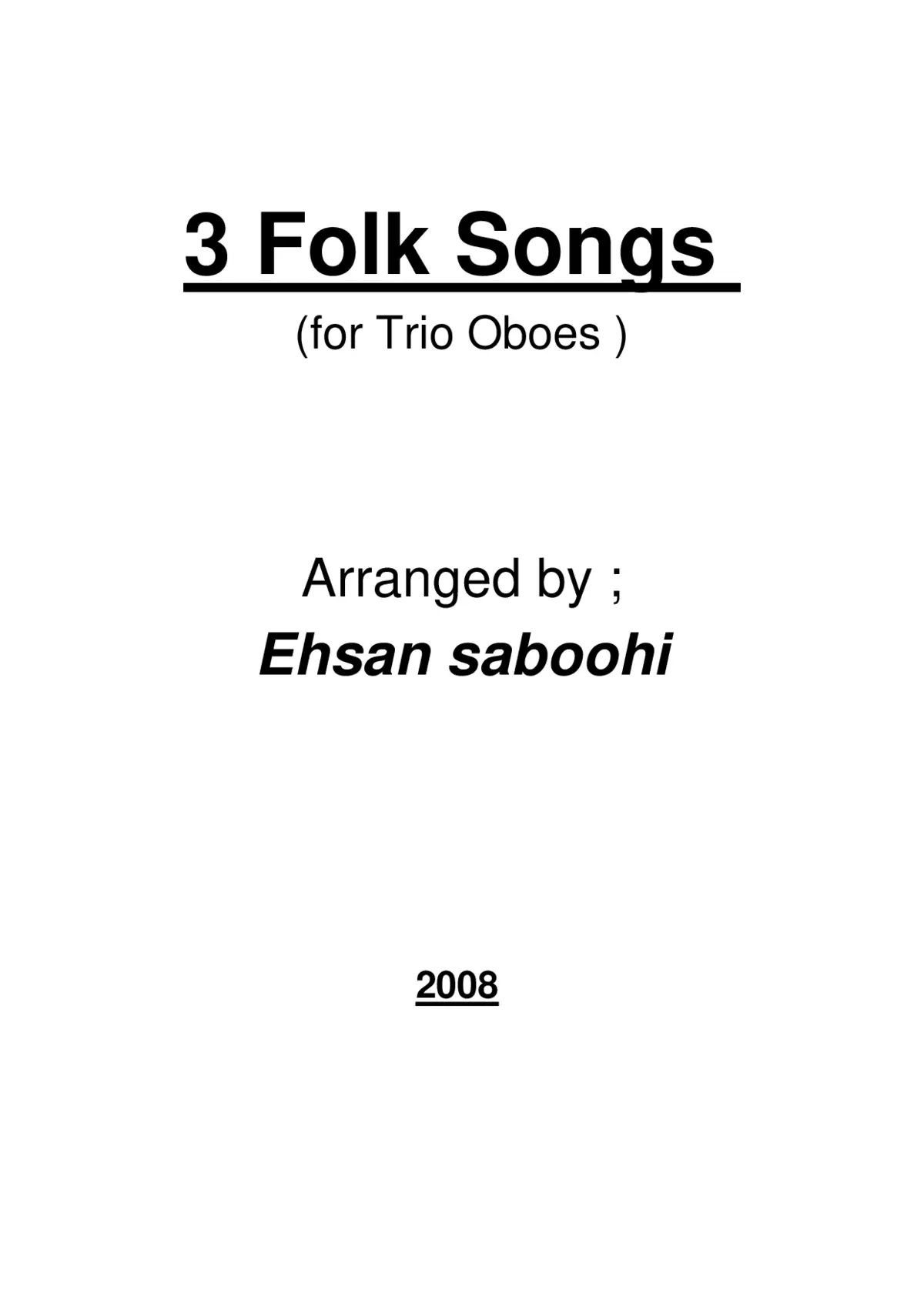 3 Folk Songs - Page 1