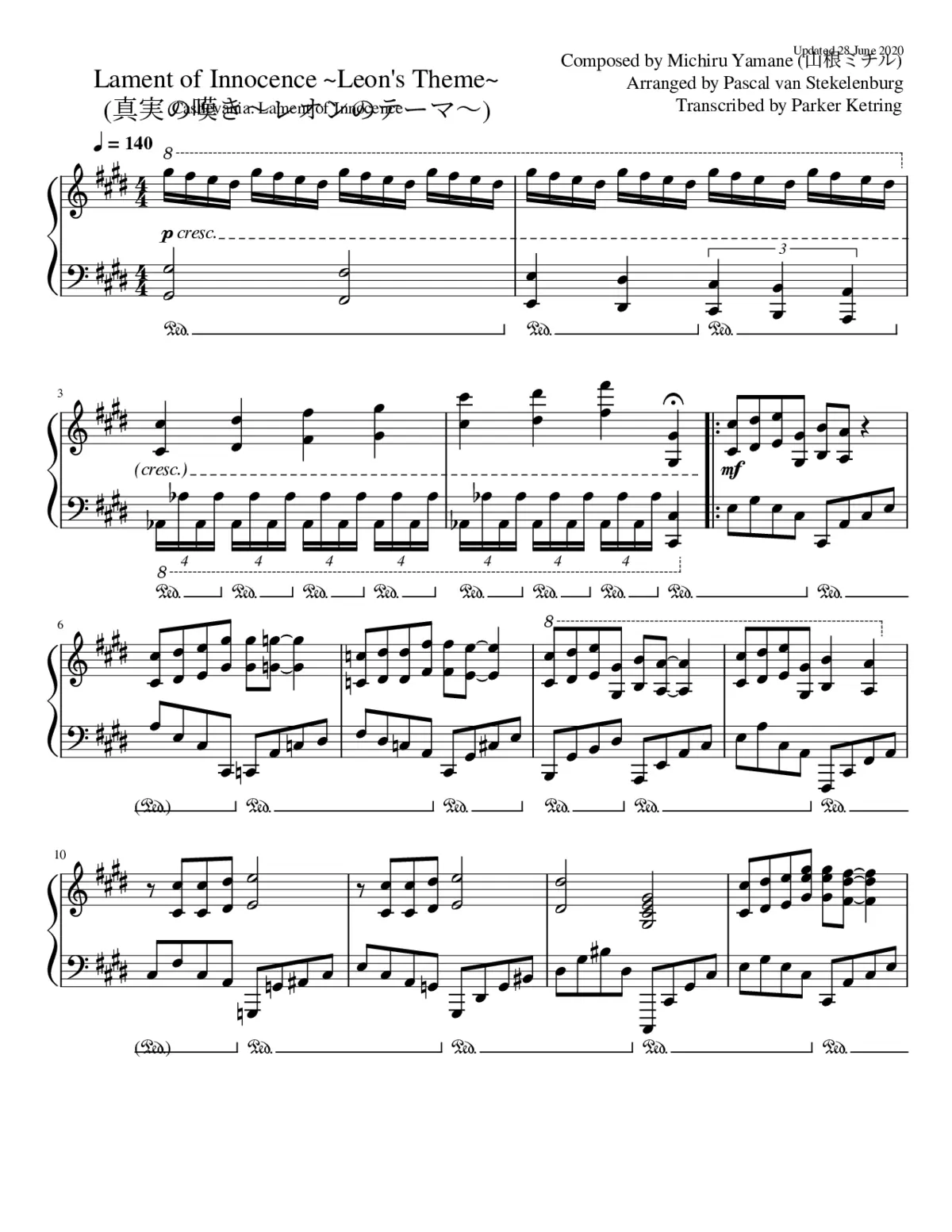 Lament of Innocence Leon's Theme (çåãåãï½ããªã³ããã¼ãï½) - Page 1