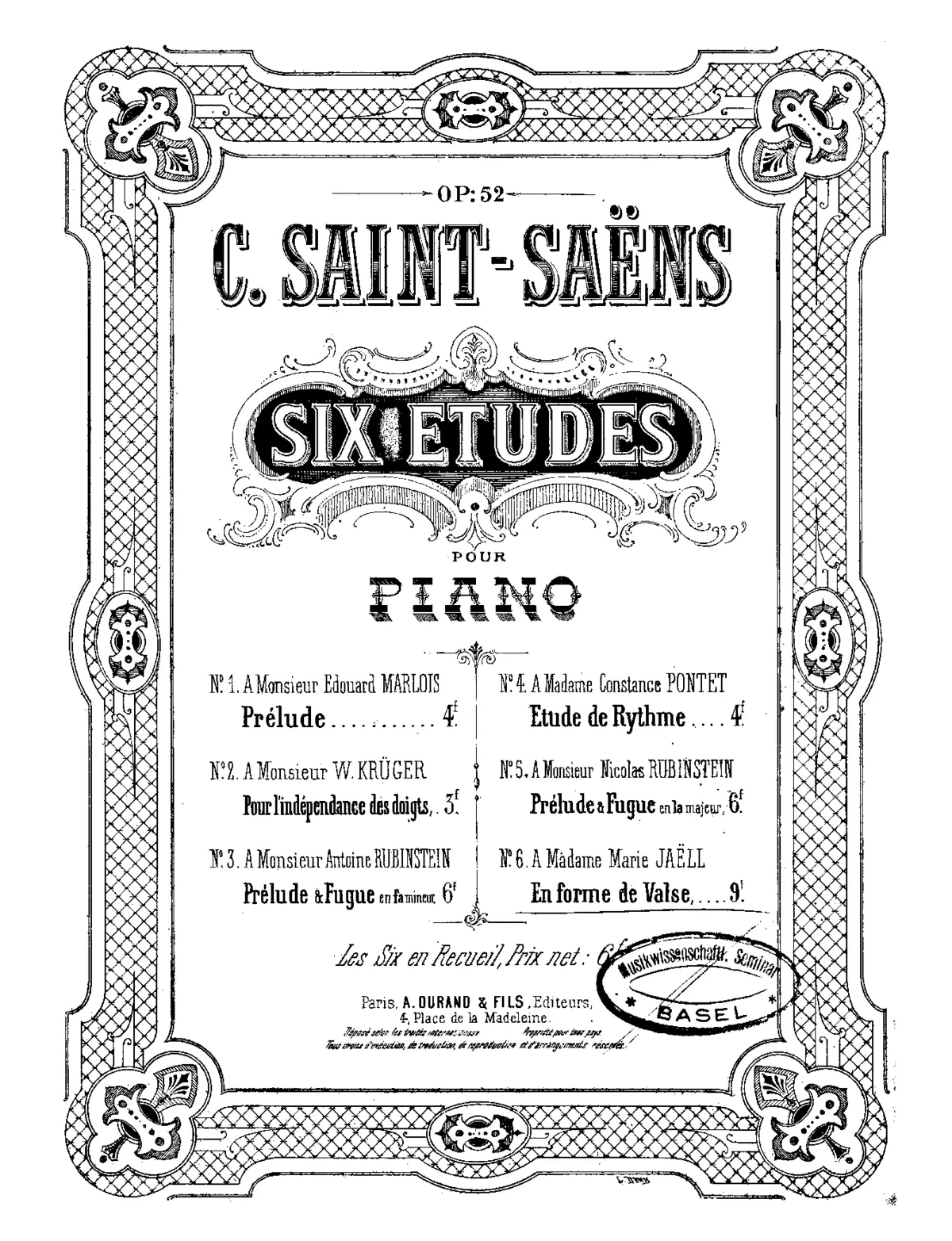 Six Etudes pour piano - Page 1