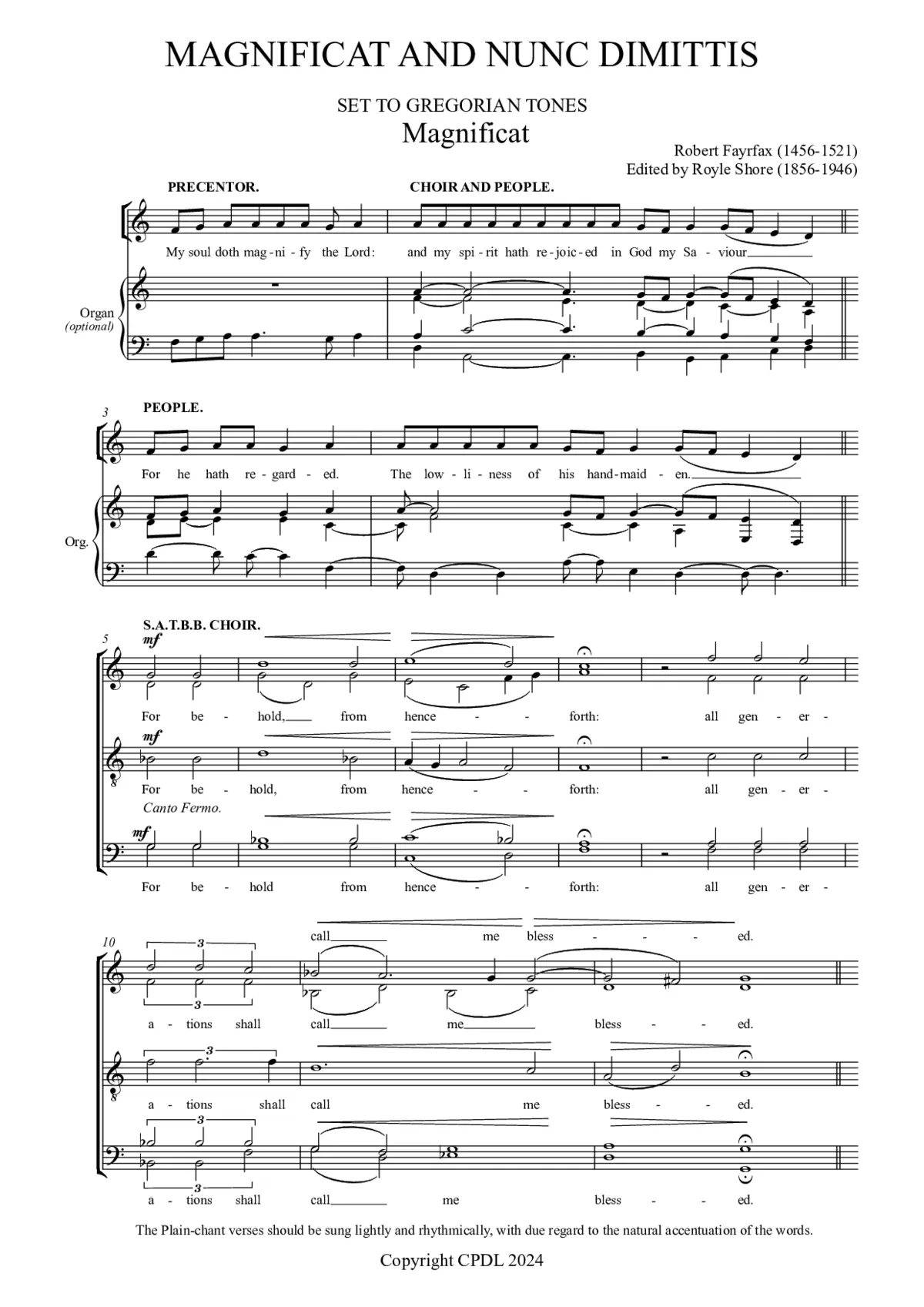 Magnificat and Nunc Dimittis - Page 1