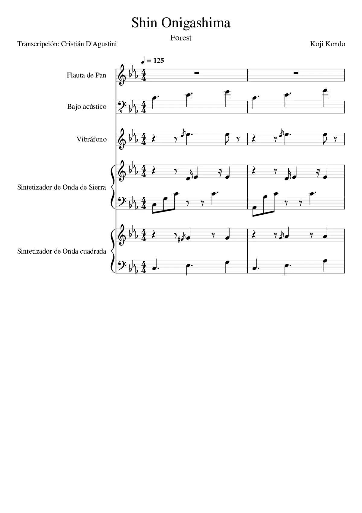 Shin Onigashima - Forest (Koji Kondo) - Page 1