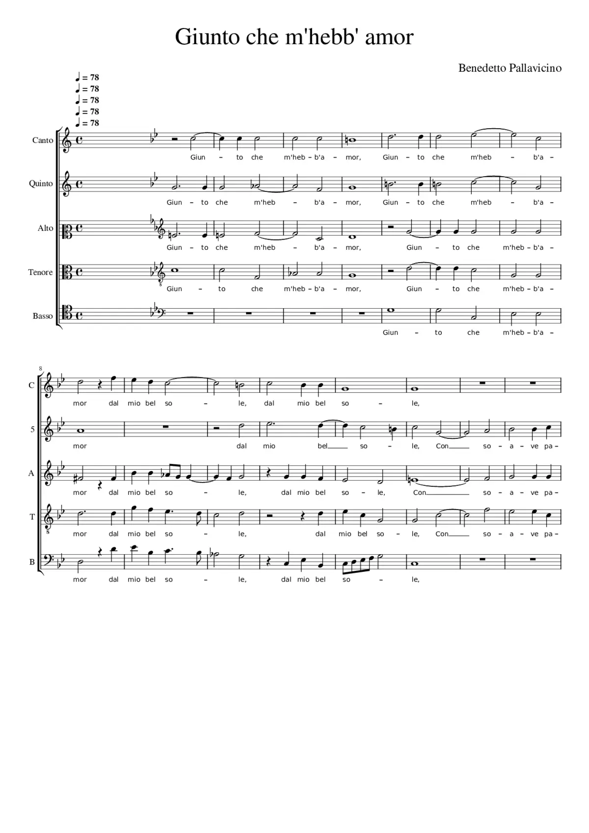 Giunto che m'hebb' amor - Page 1