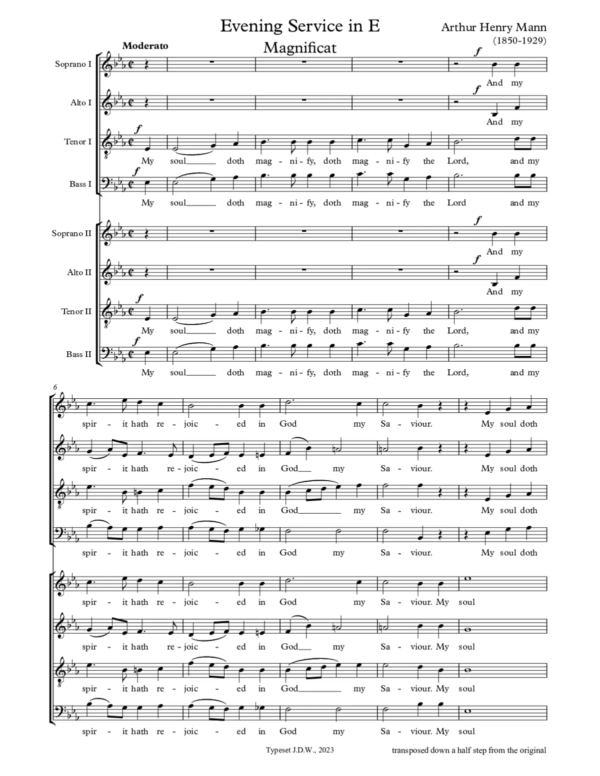 Evening Service in E - Page 1