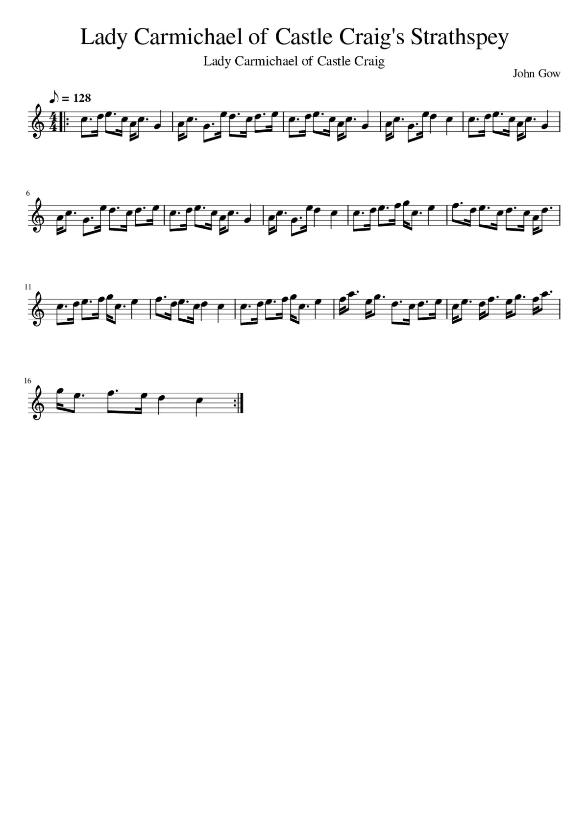 Lady Carmichael of Castle Craig's Strathspey - Page 1