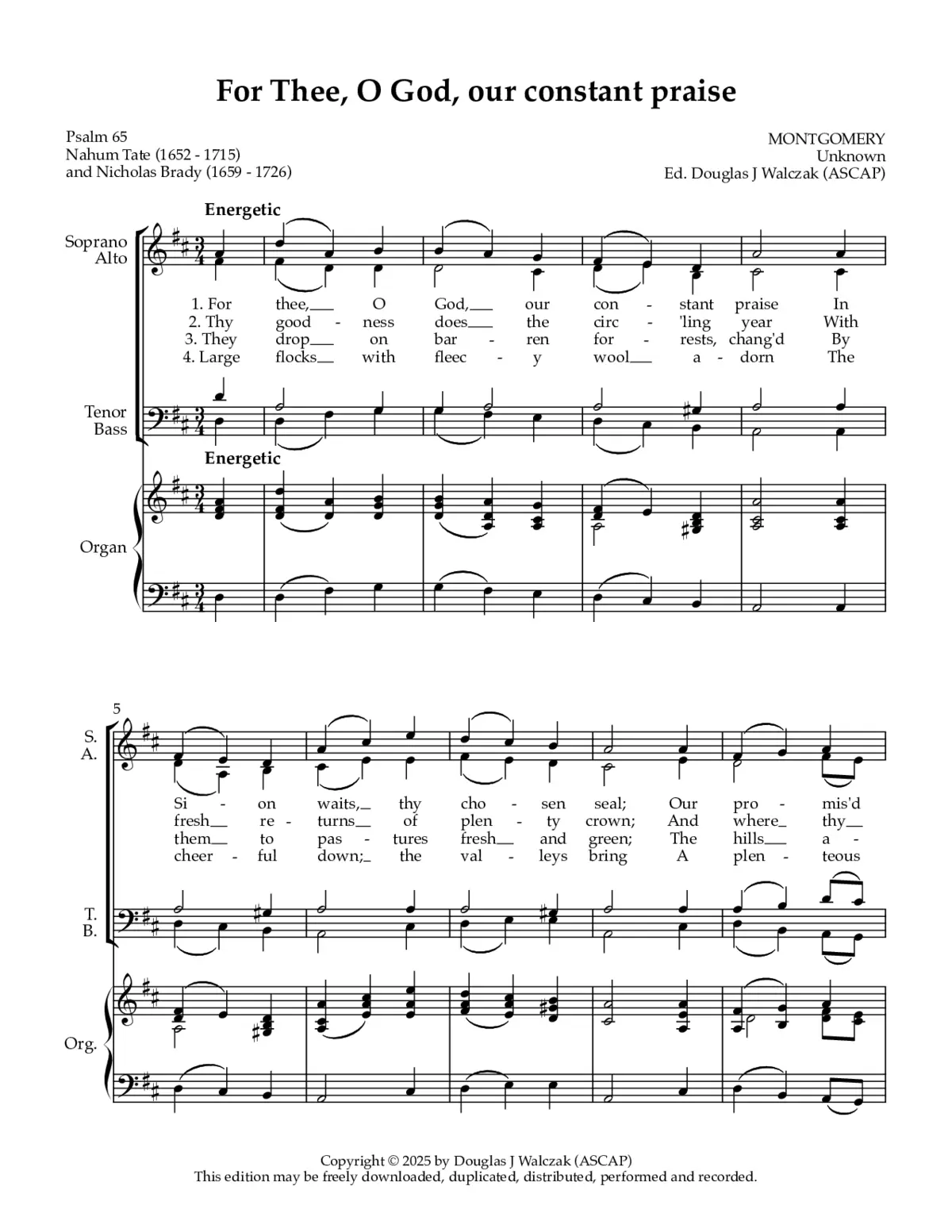 For Thee, O God, our constant praise - Page 1