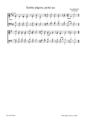 Earthly pilgrim, joyful see