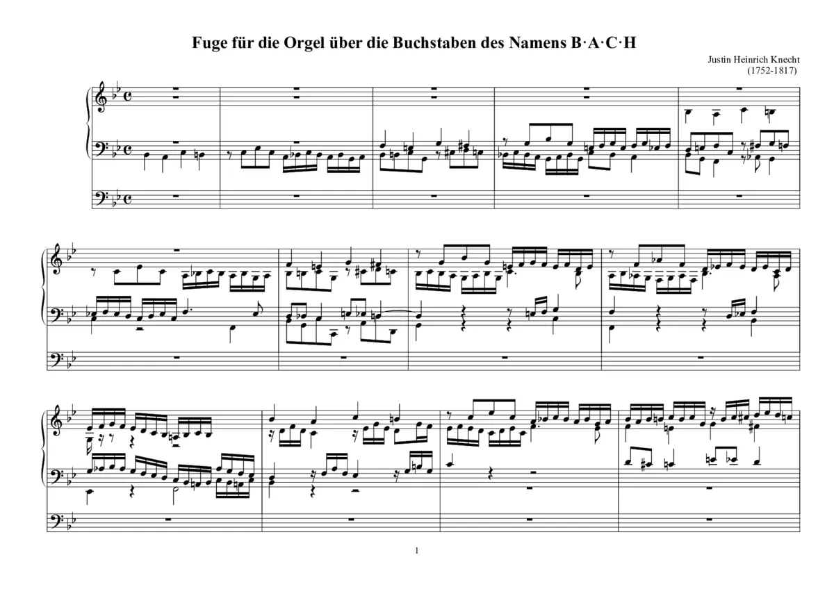 Fuge über B-A-C-H - Page 1