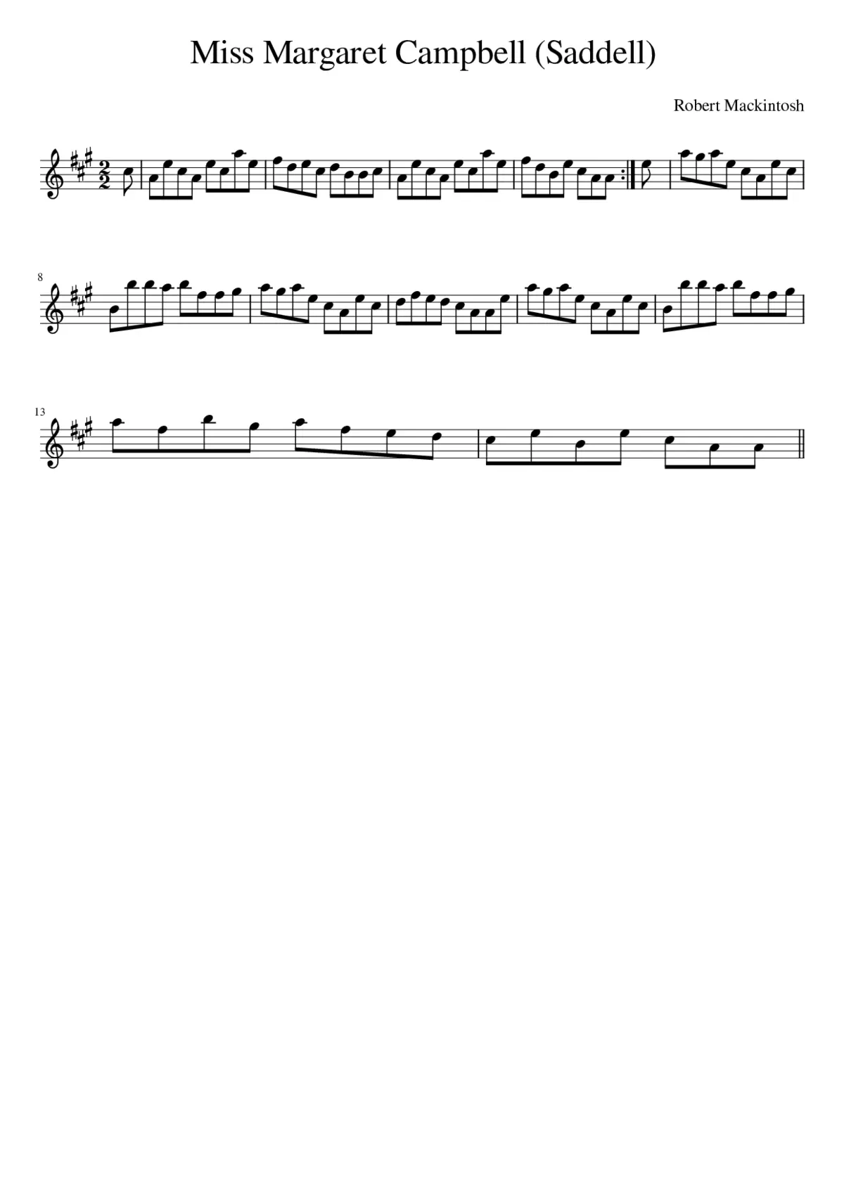 Miss Margaret Campbell (Saddell) - Page 1