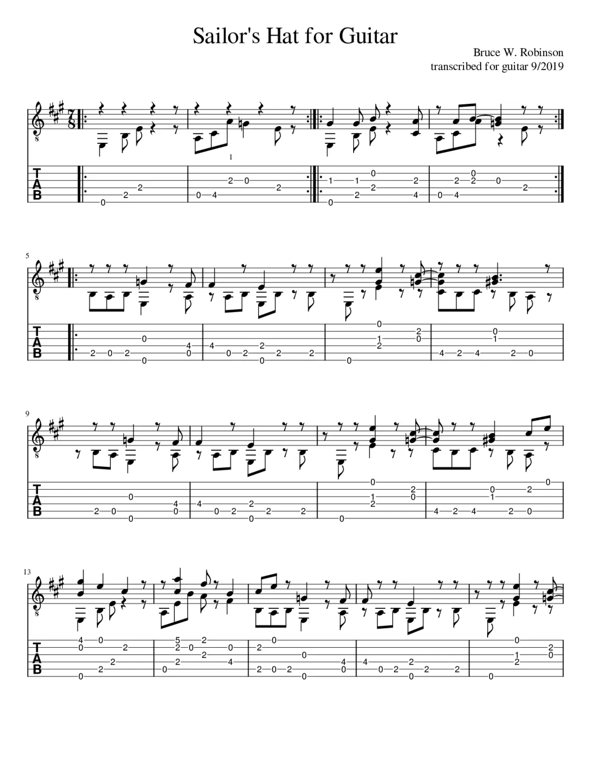 Sailor's Hat Guitar - Page 1