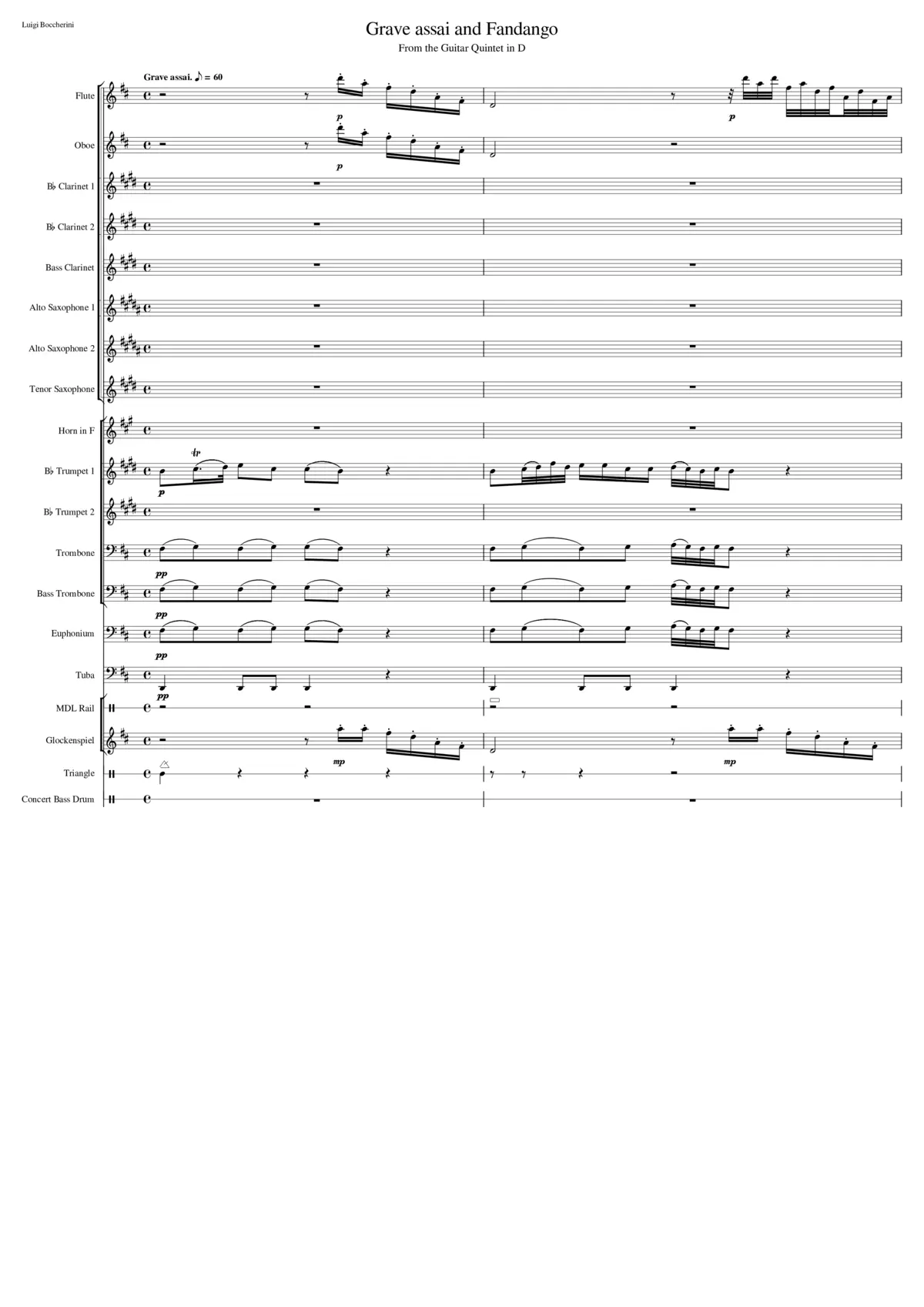 Guitar Quintet in D major G.448 - Page 1