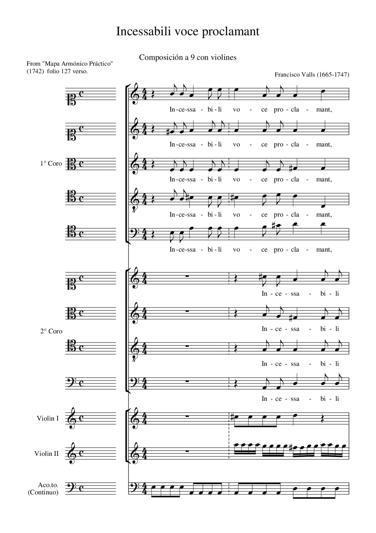 Incessabili voce proclamant - Page 1
