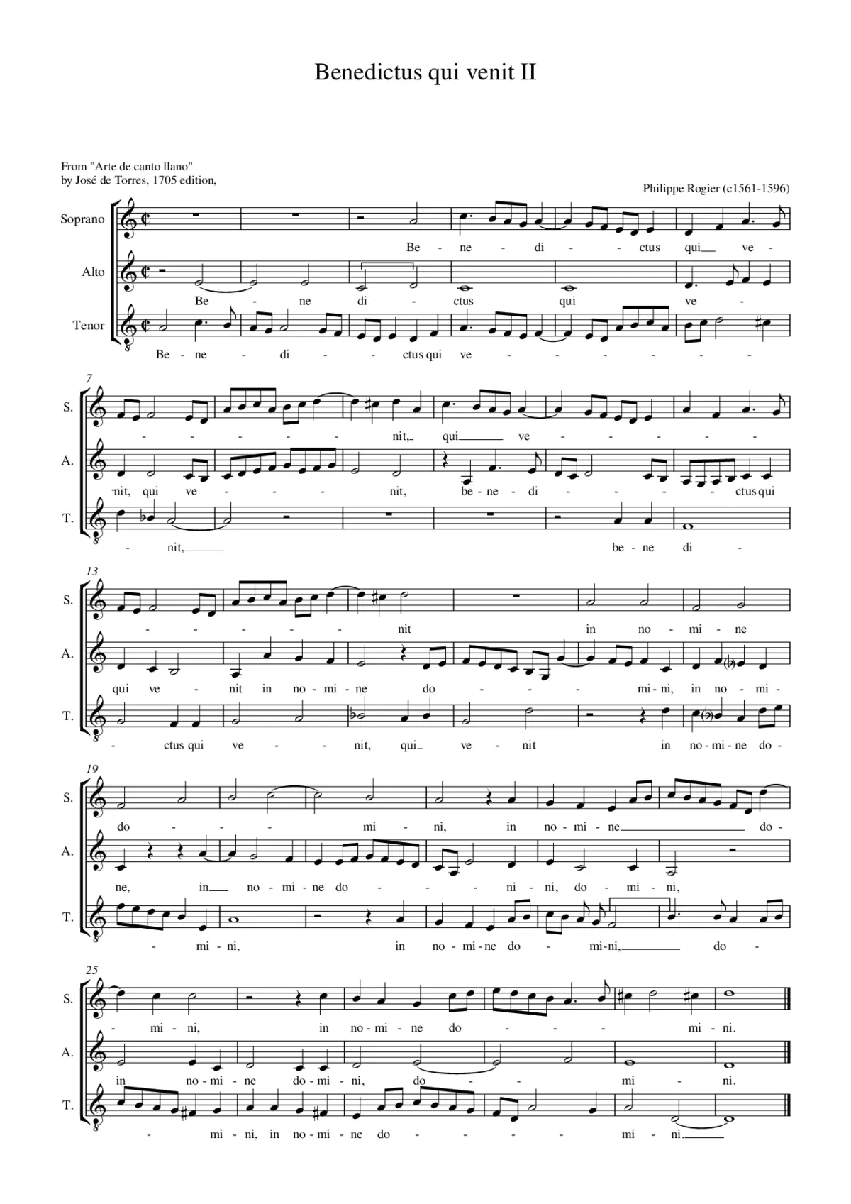 Benedictus qui venit II - Page 1