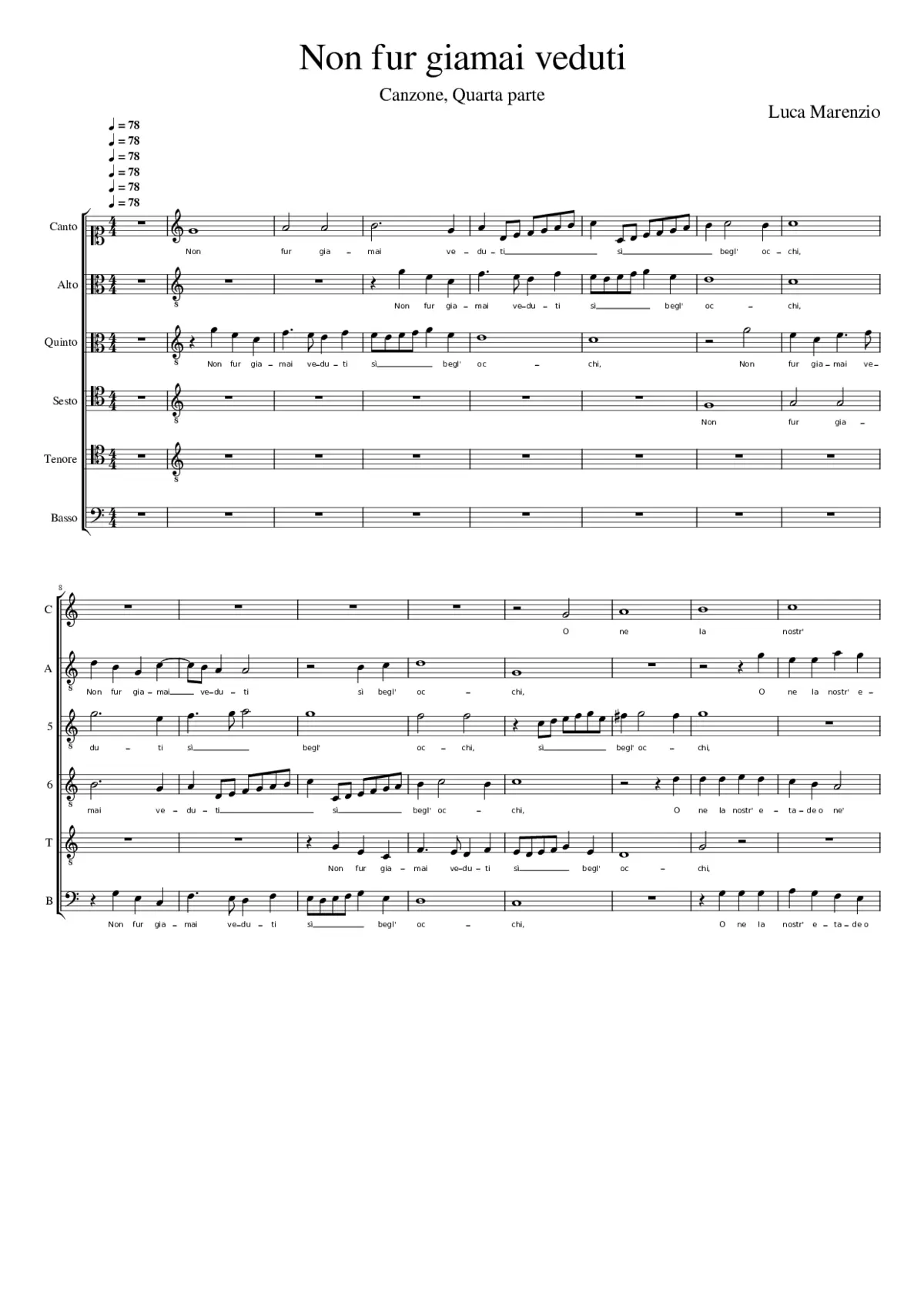 Non fur giamai veduti - Page 1