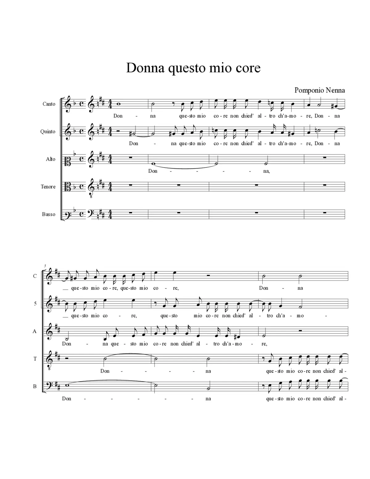 Donna questo mio core - Page 1