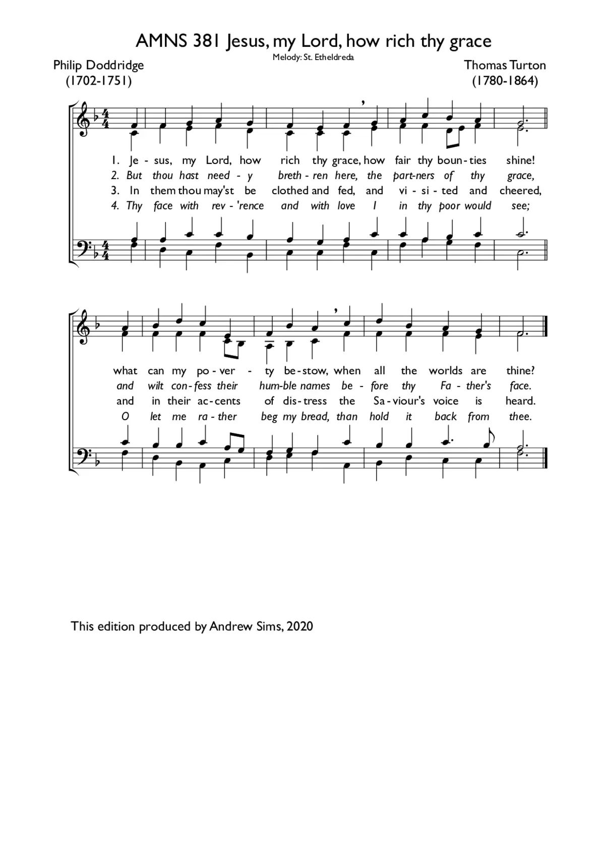 Jesus, my Lord, how rich thy grace - Page 1