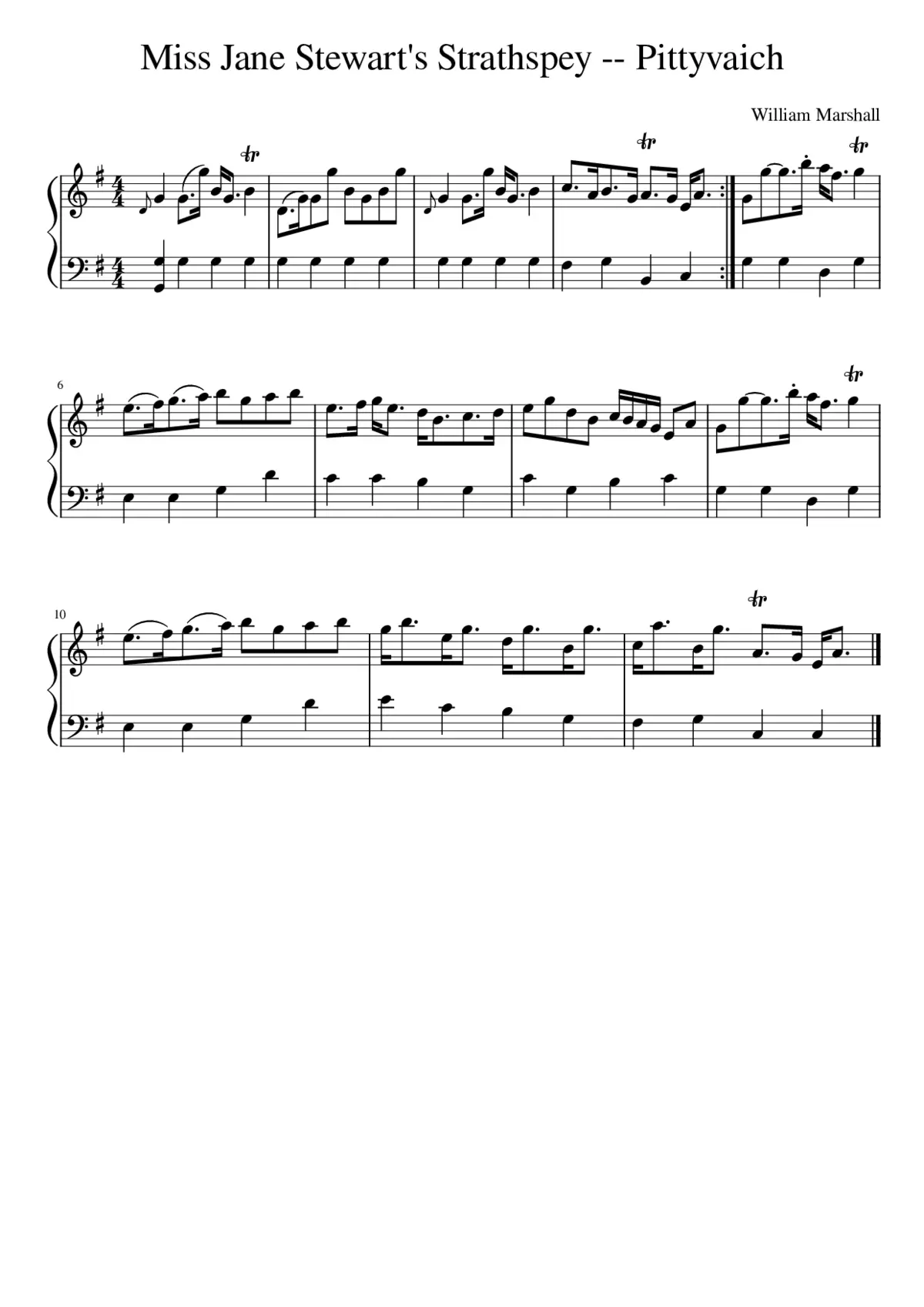 Miss Jane Stewart's Strathspey -- Pittyvaich - Page 1