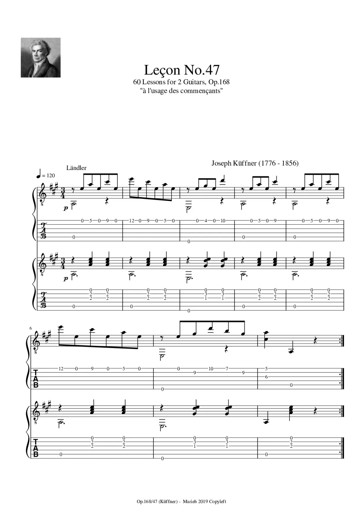 60 Lessons for 2 Guitars Op.168 - Page 1