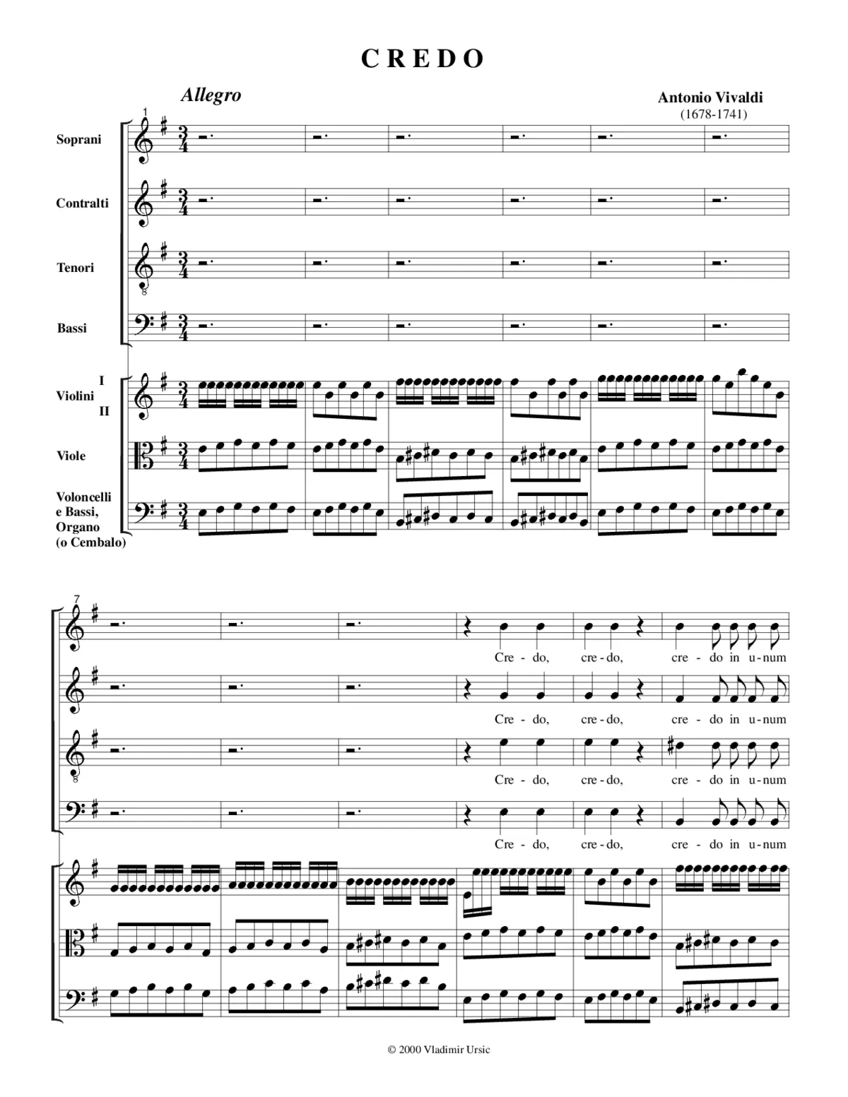 Credo, RV 591 - Page 1