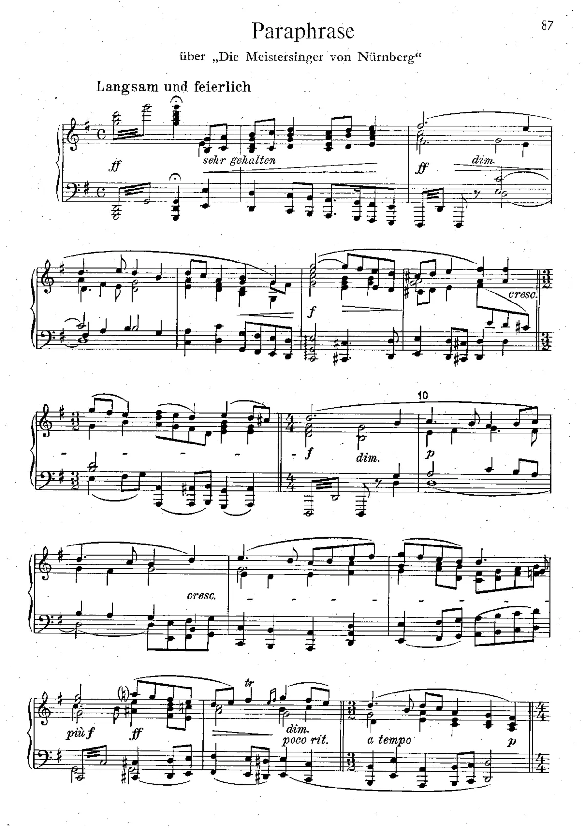 Paraphrase on Wagner's 'Die Meistersinger von Nürnberg' - Page 1